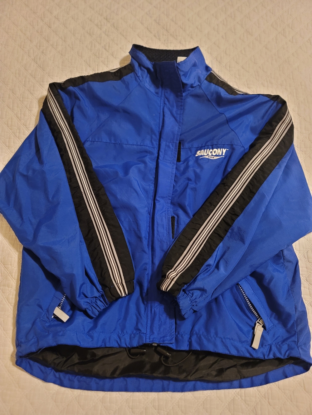 Saucony Blue & Black Lightweight Running Jacket Windbreaker